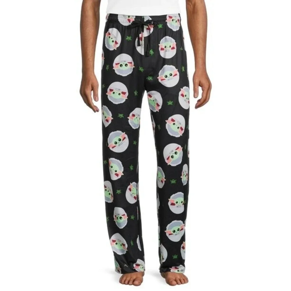 Star Wars Mandalorian Mens Sleep Pants with Collectible Grogu Tin Size M